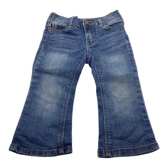 Jordache Baby Boot Denim Jeans Girls 24M Adjustable Waistband Cotton Blend Blue - Picture 1 of 12